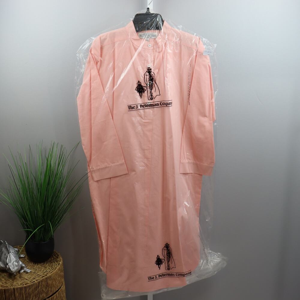 J. Peterman Pink Cotton Shirt Dress L NWT
